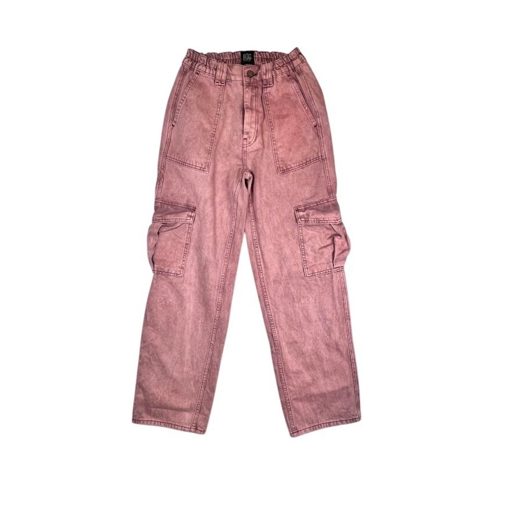 BDG Pink Washed Cargo Jeans Womens 27 High Rise Straight Leg Skate Utility Pants
